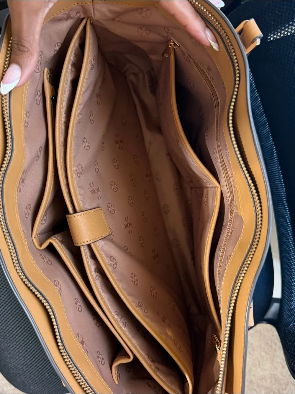 Tory Burch Tan Saffiano Leather Laptop Tote